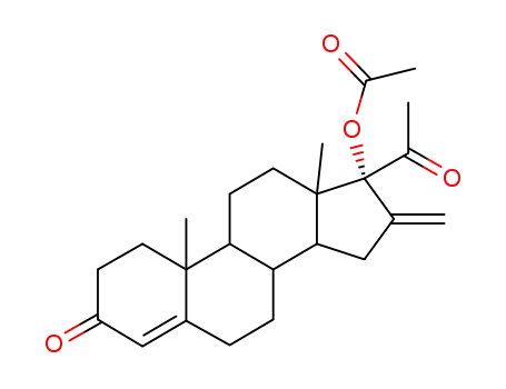 Molecular Structure of 6815-51-6 (17ALPHA-ACETOXY-16-METHYLENE-PREGN-4-EN-3,20-DIONE)