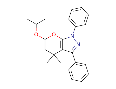 Pyrano[2,3-c]pyrazole,1,4,5,6-tetrahydro-4,4-dimethyl-6-(1-methylethoxy)-1,3-diphenyl- cas  63777-09-3