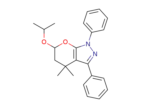 Molecular Structure of 63777-09-3 (4,4-dimethyl-1,3-diphenyl-6-(propan-2-yloxy)-1,4,5,6-tetrahydropyrano[2,3-c]pyrazole)