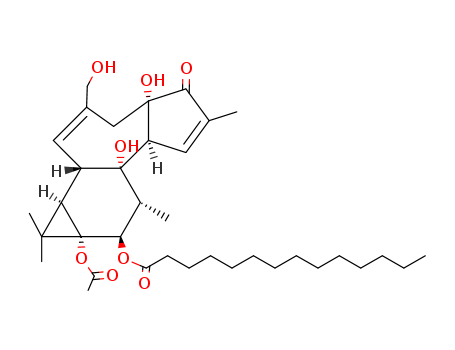 63597-44-4  Tetradecanoic acid,(1aR,1bS,4aS,7aS,7bS,8R,9R,9aS)-9a-(acetyloxy)-1a,1b,4,4a,5,7a,7b,8,9,9a-decahydro-4a,7b-dihydroxy-3-(hydroxymethyl)-1,1,6,8-tetramethyl-5-oxo-1H-cyclopropa[3,4]benz[1,2