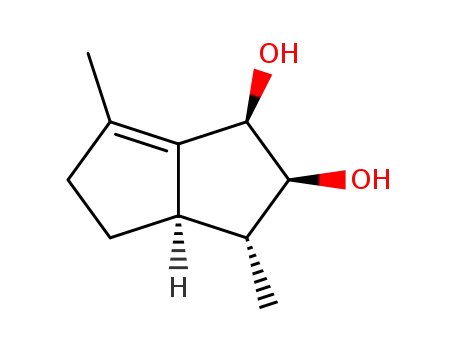 Molecular Structure of 76338-09-5 ((1R,2S,3R,3aR)-3,6-Dimethyl-1,2,3,3a,4,5-hexahydro-pentalene-1,2-diol)