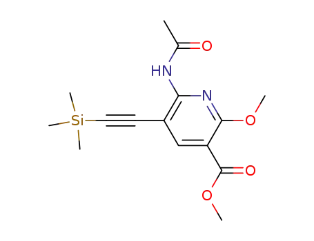3-Pyridinecarboxylic acid,
6-(acetylamino)-2-methoxy-5-[(trimethylsilyl)ethynyl]-, methyl ester