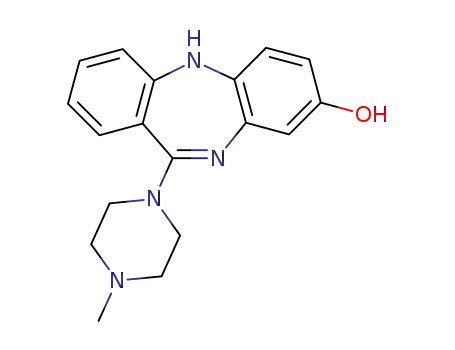 Molecular Structure of 63687-94-5 (11-(4-METHYL-PIPERAZIN-1-YL)-5H-DIBENZO[B,E][1,4]DIAZEPIN-8-OL)