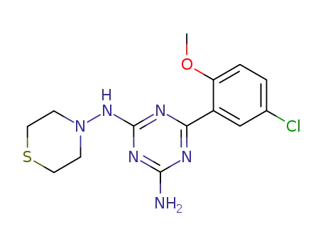 N-[4-amino-6-(5-chloro-2-methoxyphenyl)-1,3,5-triazin-2-yl]-N-(4-thiomorpholinyl)amine
