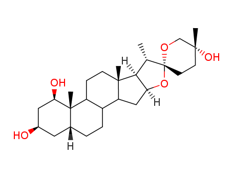 Molecular Structure of 125456-50-0 (Spirostan-1,3,25-triol,(1b,3a,5a,25R)- (9CI))