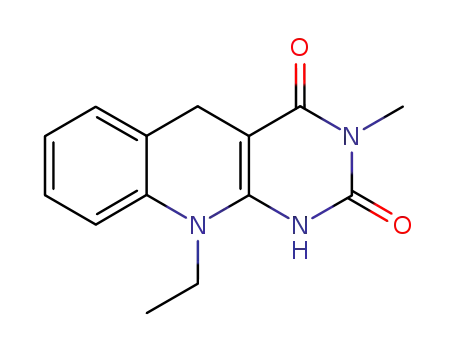 Molecular Structure of 66095-55-4 (Pyrimido[4,5-b]quinoline-2,4(1H,3H)-dione,
10-ethyl-5,10-dihydro-3-methyl-)