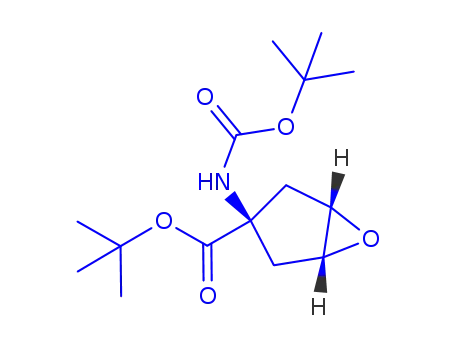 Molecular Structure of 931396-15-5 ((1S,3S,5R)-3-(tert-butoxycarbonylamino)-3-(tert-butoxycarbonyl)-6-oxabicyclo[3.1.O]hexane)