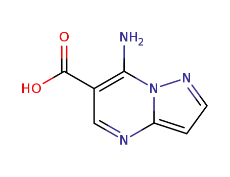 Molecular Structure of 68262-33-9 (7-aminopyrazolo[1,5-a]pyrimidine-6-carboxylic acid(SALTDATA: FREE))