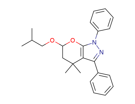 Pyrano[2,3-c]pyrazole,1,4,5,6-tetrahydro-4,4-dimethyl-6-(2-methylpropoxy)-1,3-diphenyl- cas  63777-07-1
