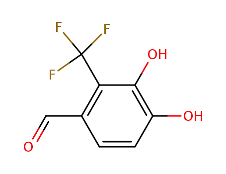 Molecular Structure of 634924-69-9 (Benzaldehyde, 3,4-dihydroxy-2-(trifluoromethyl)- (9CI))