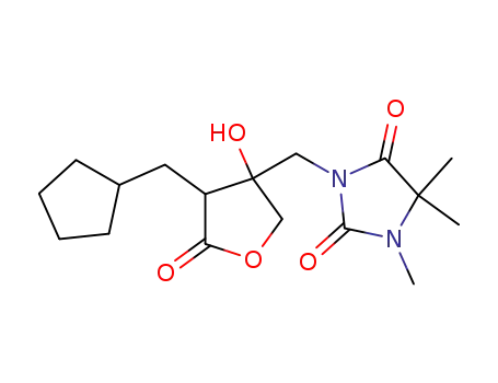 3-(4-Cyclopentylmethyl-3-hydroxy-5-oxo-tetrahydro-furan-3-ylmethyl)-1,5,5-trimethyl-imidazolidine-2,4-dione