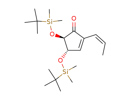 Molecular Structure of 683276-41-7 (2-Cyclopenten-1-one,
4,5-bis[[(1,1-dimethylethyl)dimethylsilyl]oxy]-2-(1Z)-1-propenyl-,
(4S,5R)-)