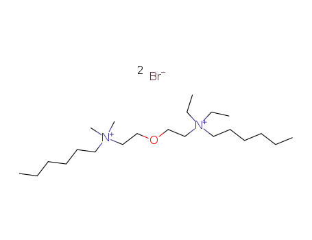 Molecular Structure of 63957-53-9 (N-(2-{2-[diethyl(hexyl)ammonio]ethoxy}ethyl)-N,N-dimethylhexan-1-aminium dibromide)
