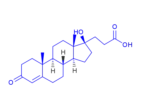 Molecular Structure of 63815-34-9 (3-[(8R,9S,10R,13S,14S,17R)-17-hydroxy-10,13-dimethyl-3-oxo-2,3,6,7,8,9,10,11,12,13,14,15,16,17-tetradecahydro-1H-cyclopenta[a]phenanthren-17-yl]propanoic acid (non-preferred name))