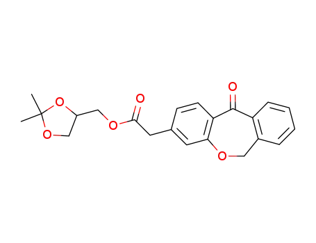 Molecular Structure of 63883-18-1 ((2,2-dimethyl-1,3-dioxolan-4-yl)methyl (11-oxo-6,11-dihydrodibenzo[b,e]oxepin-3-yl)acetate)