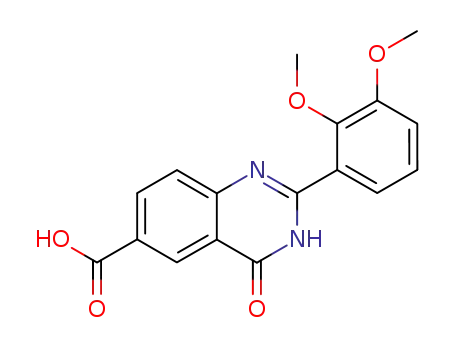 Molecular Structure of 68274-49-7 (2-(2,3-dimethoxyphenyl)-4-oxo-1,4-dihydroquinazoline-6-carboxylic acid)