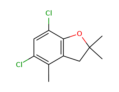 Molecular Structure of 6834-35-1 (5,7-dichloro-2,2,4-trimethyl-2,3-dihydro-1-benzofuran)