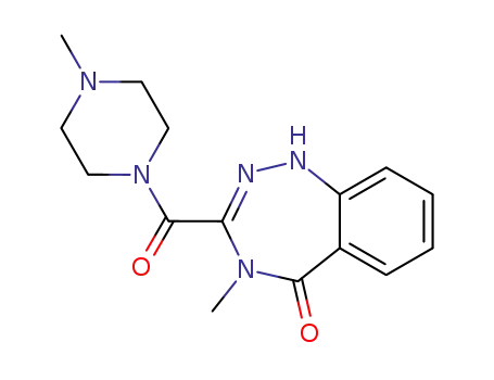 Molecular Structure of 63954-69-8 (4-methyl-3-[(4-methylpiperazin-1-yl)carbonyl]-1,4-dihydro-5H-1,2,4-benzotriazepin-5-one)