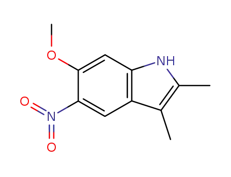 Molecular Structure of 68289-70-3 (6-Methoxy-2,3-dimethyl-5-nitro-1H-indole)