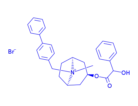 3<i>endo</i>-DL-mandeloyloxy-8<i>syn</i>-methyl-8<i>anti</i>-(4-phenyl-benzyl)-nortropanium; bromide