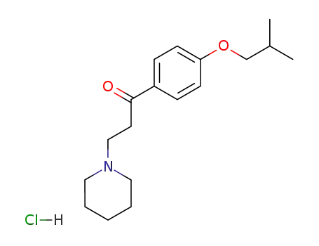 Molecular Structure of 63957-29-9 (1-[4-(2-methylpropoxy)phenyl]-3-(piperidin-1-yl)propan-1-one hydrochloride (1:1))