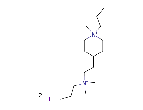 Molecular Structure of 63916-14-3 (4-{2-[dimethyl(propyl)ammonio]ethyl}-1-methyl-1-propylpiperidinium diiodide)