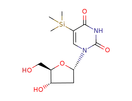 Molecular Structure of 88492-31-3 (1-(2-Deoxy-alpha-D-ribofuranosyl)-5-trimethylsilyluracil hydrate)