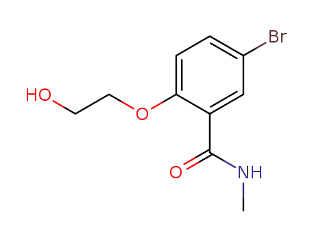 Molecular Structure of 63887-02-5 (5-Bromo-2-(2-hydroxyethoxy)-N-methylbenzamide)