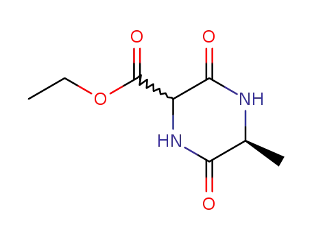 Molecular Structure of 63891-87-2 (ethyl 5-methyl-3,6-dioxopiperazine-2-carboxylate)