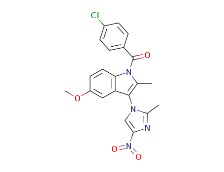 Methanone,(4-chlorophenyl)[5-methoxy-2-methyl-3-(2-methyl-4-nitro-1H-imidazol-1-yl)-1H-indol-1-yl]- cas  68327-65-1
