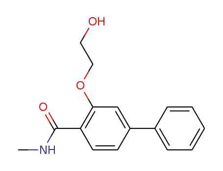Molecular Structure of 63906-80-9 (2-(β-Hydroxyethoxy)-N-methyl-4-phenylbenzamide)