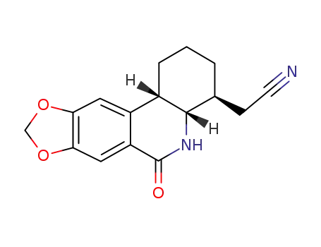 (6-oxo-(4a<i>r</i>,11b<i>c</i>)-1,2,3,4,4a,5,6,11b-octahydro-[1,3]dioxolo[4,5-<i>j</i>]phenanthridin-4<i>c</i>-yl)-acetonitrile