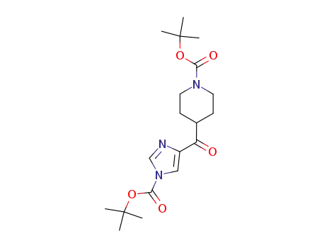 Molecular Structure of 639089-44-4 (TERT-BUTYL 4-(1-(TERT-BUTOXYCARBONYL)-1H-IMIDAZOLE-4-CARBONYL)PIPERIDINE-1-CARBOXYLATE)