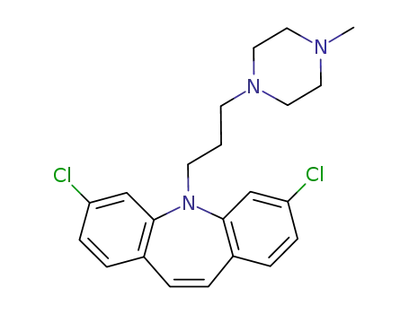 Molecular Structure of 63918-69-4 (3,7-Dichloro-5-[3-(4-methylpiperazino)propyl]-5H-dibenz[b,f]azepine)