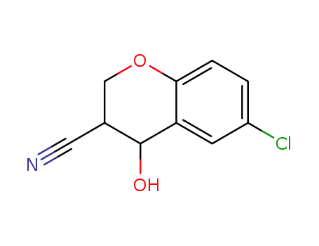 Molecular Structure of 68281-64-1 (6-chloro-3,4-dihydro-4-hydroxy-(2H)-1-benzopyran-3-carbonitrile)