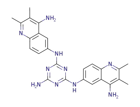 Molecular Structure of 6846-09-9 (N,N'-Bis(4-amino-2,3-dimethyl-6-quinolinyl)-1,3,5-triazine-2,4,6-triamine)