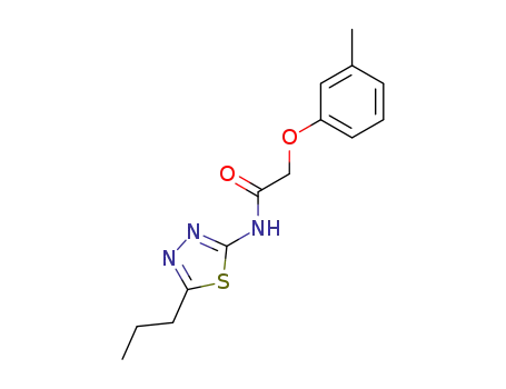 Molecular Structure of 57628-33-8 (<i>N</i>-(5-propyl-[1,3,4]thiadiazol-2-yl)-2-<i>m</i>-tolyloxy-acetamide)