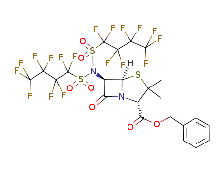 Molecular Structure of 121002-91-3 (benzyl 6β-(N,N-bisnonafluorobutylsulphonylamino)penicillanate)