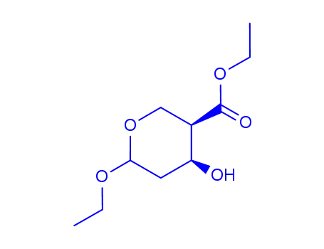 Molecular Structure of 639461-91-9 (ba-D-threo-Pentopyranoside, ethyl 2,4-dideoxy-4-(ethoxycarbonyl)- (9CI))