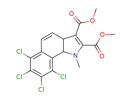 Molecular Structure of 68464-48-2 (6,7,8,9-Tetrachloro-3a,9b-dihydro-1-methyl-1H-benz[g]indole-2,3-dicarboxylic acid dimethyl ester)