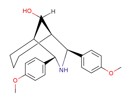 Molecular Structure of 68507-13-1 (2,4-bis(4-methoxyphenyl)-3-azabicyclo[3.3.1]nonan-9-ol)