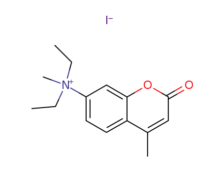 Molecular Structure of 63977-62-8 (N,N-diethyl-N,4-dimethyl-2-oxo-2H-chromen-7-aminium iodide)