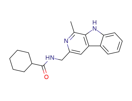 Molecular Structure of 63885-52-9 (N-(1-Methyl-9H-pyrido[3,4-b]indol-3-ylmethyl)cyclohexanecarboxamide)