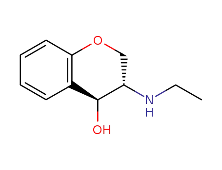 2H-1-Benzopyran-4-ol, 3,4-dihydro-3-(ethylamino)-, trans-