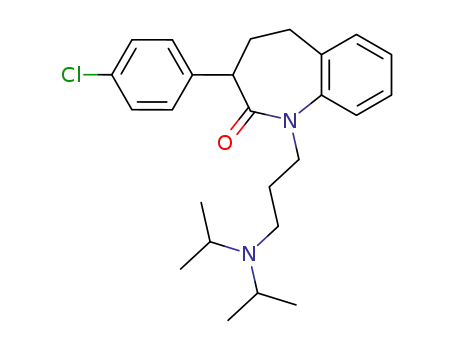 Molecular Structure of 64058-64-6 (2,3,4,5-Tetrahydro-3-(p-chlorophenyl)-1-[3-(diisopropylamino)propyl]-1H-1-benzazepin-2-one)