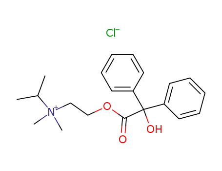 Molecular Structure of 64048-33-5 (N-(2-{[hydroxy(diphenyl)acetyl]oxy}ethyl)-N,N-dimethylpropan-2-aminium chloride)