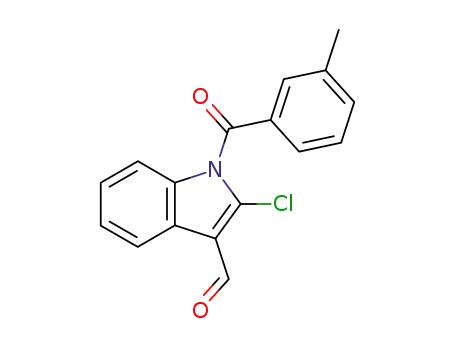 Molecular Structure of 68770-82-1 (2-chloro-1-(3-methylbenzoyl)-1H-indole-3-carbaldehyde)