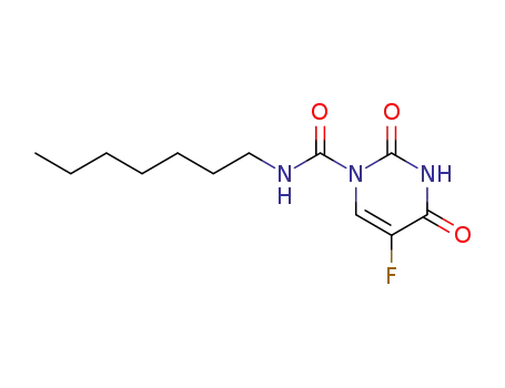 Molecular Structure of 64098-84-6 (5-fluoro-N-heptyl-2,4-dioxo-3,4-dihydropyrimidine-1(2H)-carboxamide)