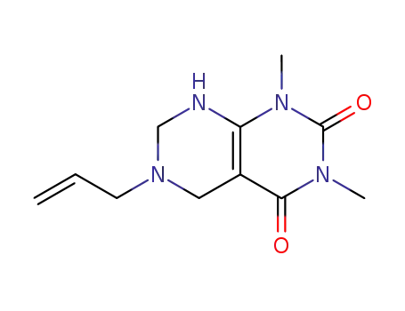 Molecular Structure of 64179-78-8 (1,3-dimethyl-6-prop-2-en-1-yl-5,6,7,8-tetrahydropyrimido[4,5-d]pyrimidine-2,4(1H,3H)-dione)