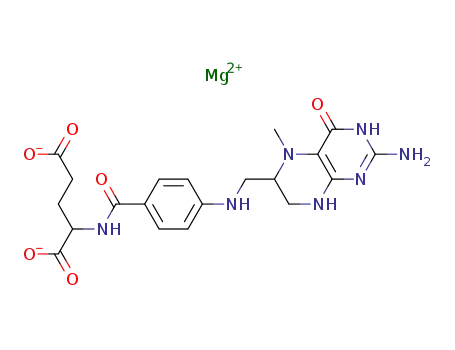 Molecular Structure of 68793-28-2 (5-methyltetrahydrofolic acid magnesium)